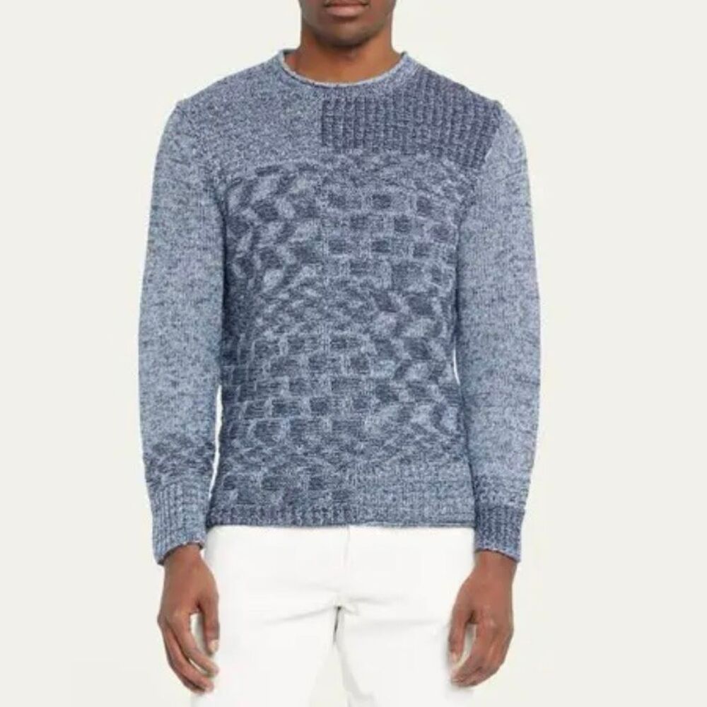 Inis Meain Men’s Linen Stonewall Crew Sweater L